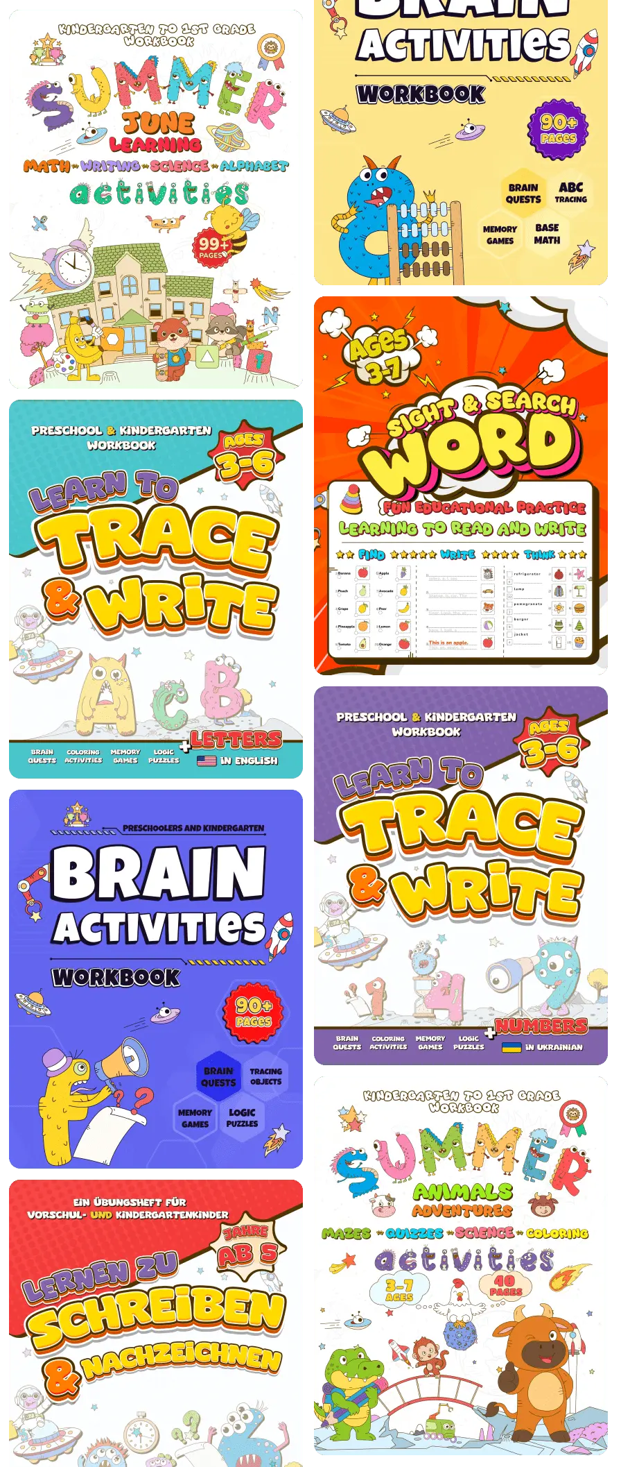 Whizki workbooks series cover - fun educational workbooks for kids