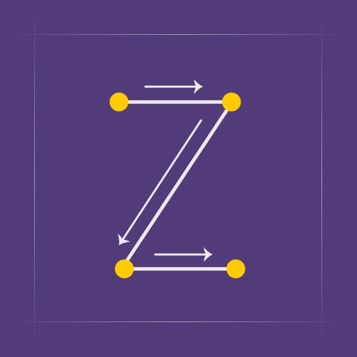 Stylized decorative illustration of the uppercase letter Z.