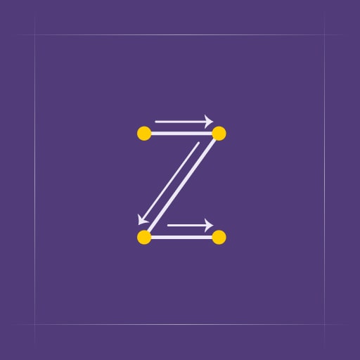 Stylized decorative illustration of the lowercase letter z.