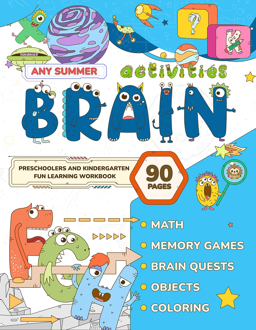 Summer Brain Activities Workbook for Kindergarten and Preschoolers: Fun Learning with Coloring, Logic Puzzles, Brain Quests and Social Studies - ... Activities for Preschoolers and Kindergarten)