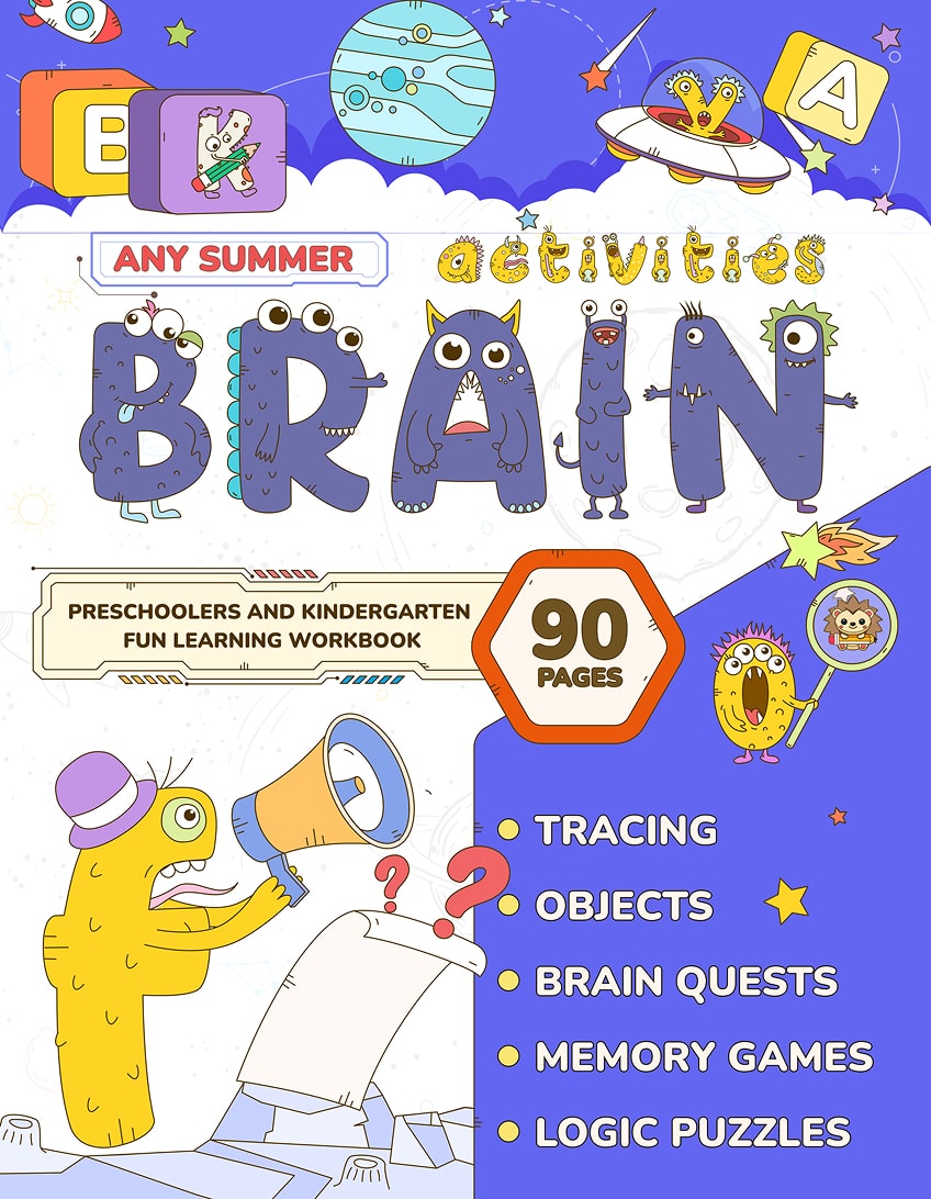 Summer Brain Activities Workbook for Preschoolers and Kindergarten: Fun Learning for Kids with Tracing, Puzzles, Memory and Social Studies for Ages ... Activities for Preschoolers and Kindergarten)