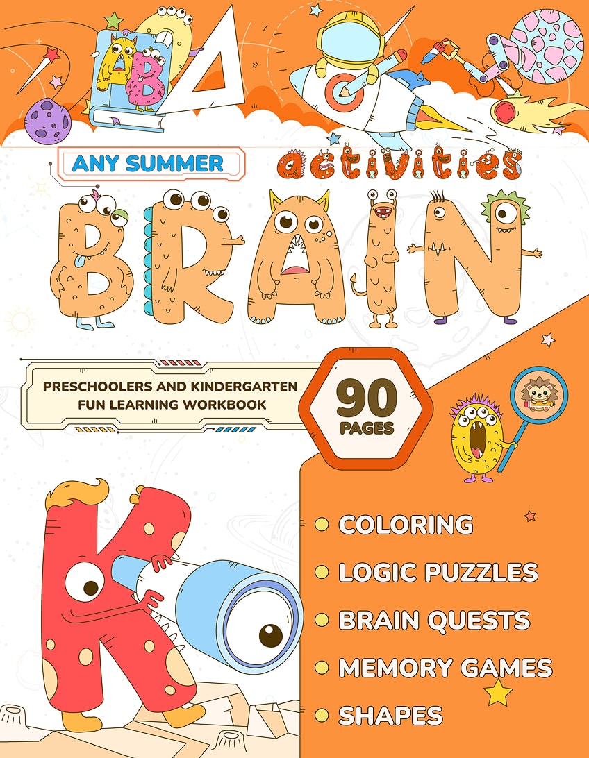 Summer Brain Activities Workbook for Preschoolers and Kindergarten: Fun Learning for Kids with Coloring, Logic Puzzles, Brain Quests and Social ... Activities for Preschoolers and Kindergarten)