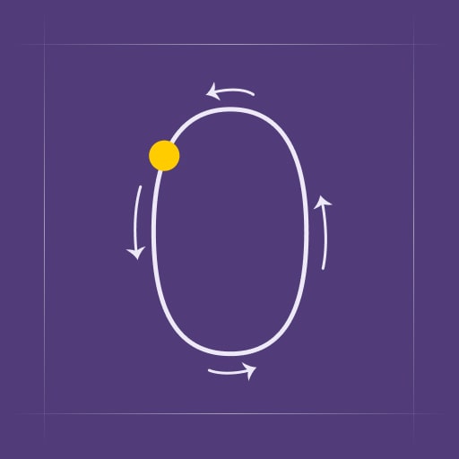 A stylized illustration of the  arabic number 0, formed by connected dots and lines like a constellation.