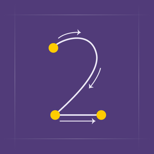 Stylized decorative illustration of the number 2.