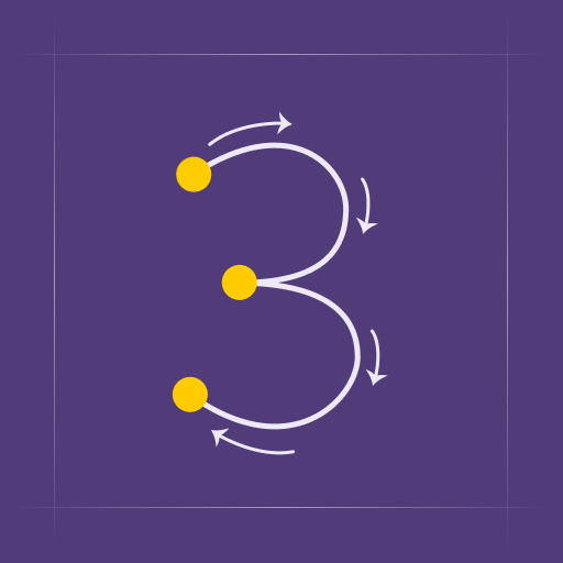 Stylized decorative illustration of the number 3.