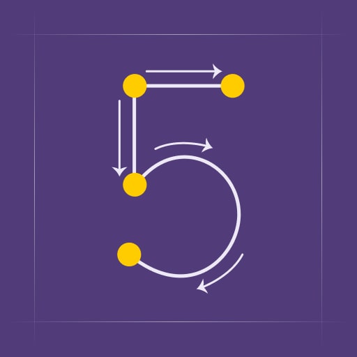 Stylized decorative illustration of the  arabic number 5.