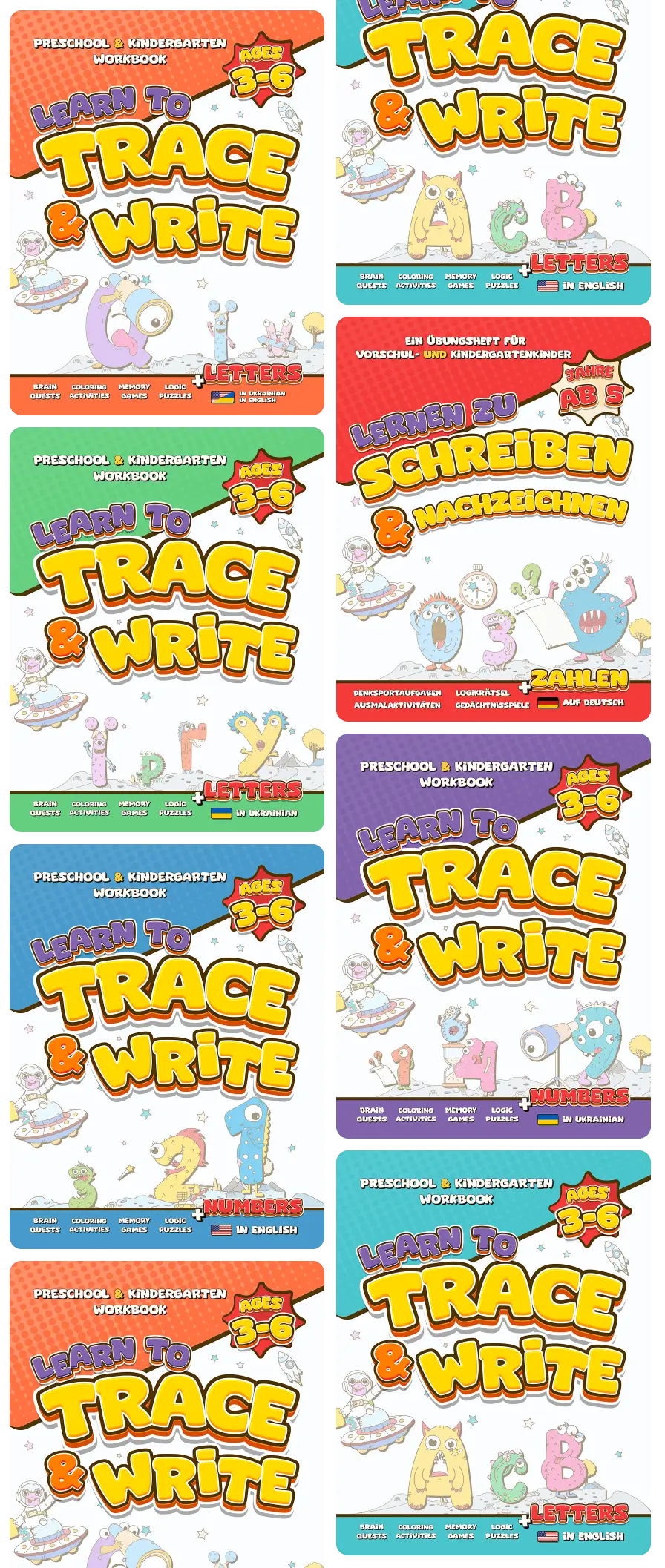 Whizki workbooks series cover - fun educational workbooks for kids