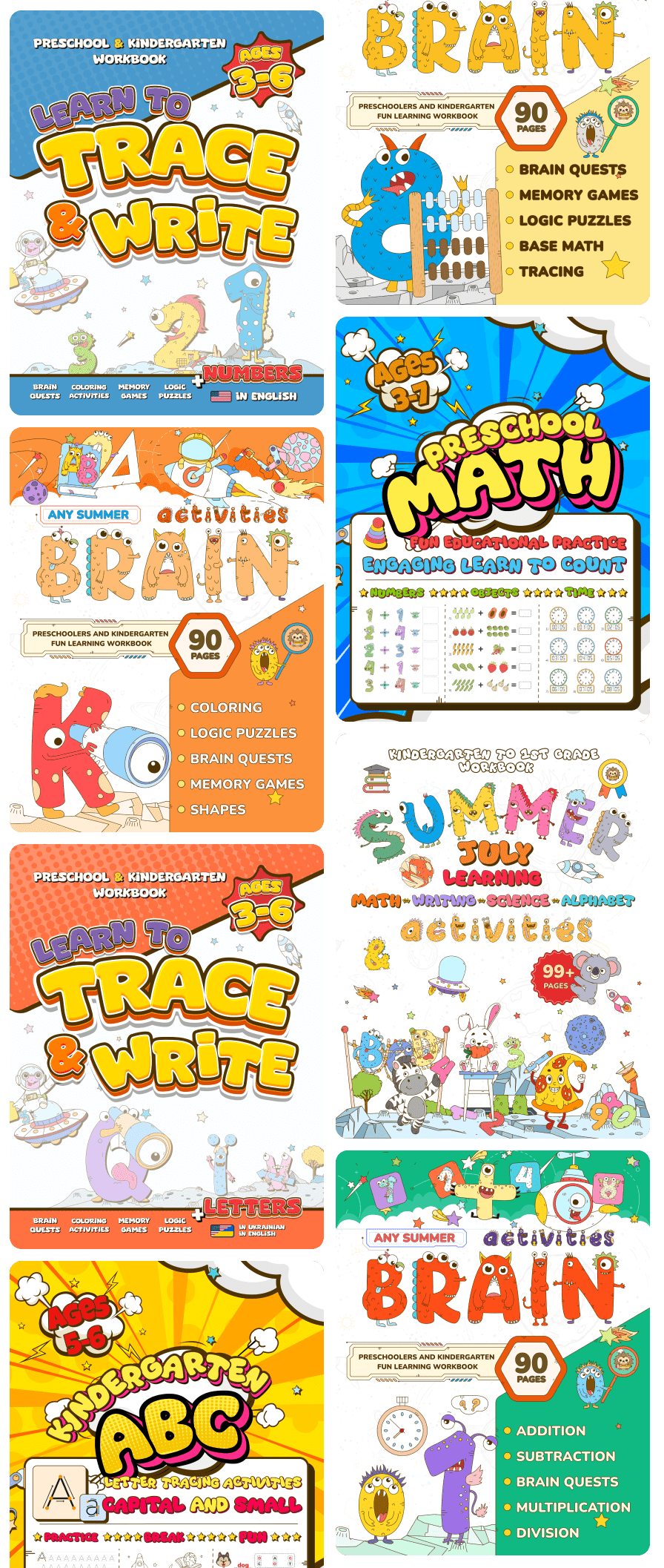 Whizki workbooks series cover - fun educational workbooks for kids