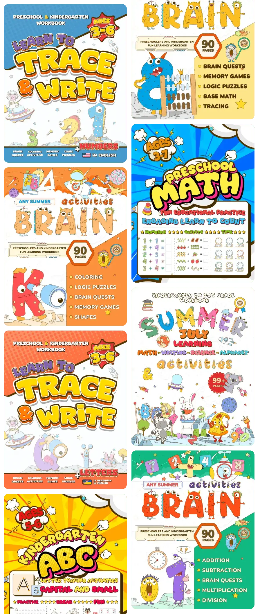 Whizki workbooks series cover - fun educational workbooks for kids