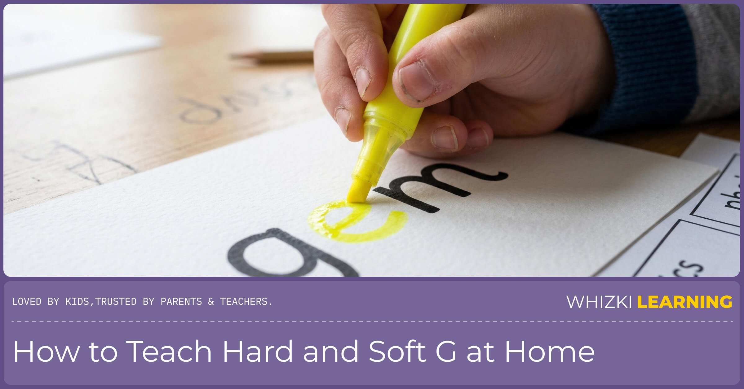 A close-up of a child's hand using a bright yellow highlighter to mark the letters 'e', 'i', and 'y' in a phonics lesson.