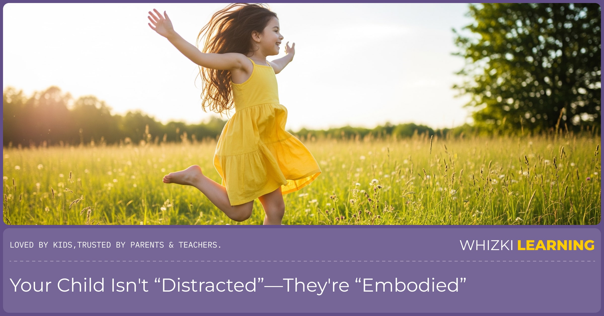 A young boy with a joyful expression runs through a sunny field, his arms spread wide like wings.