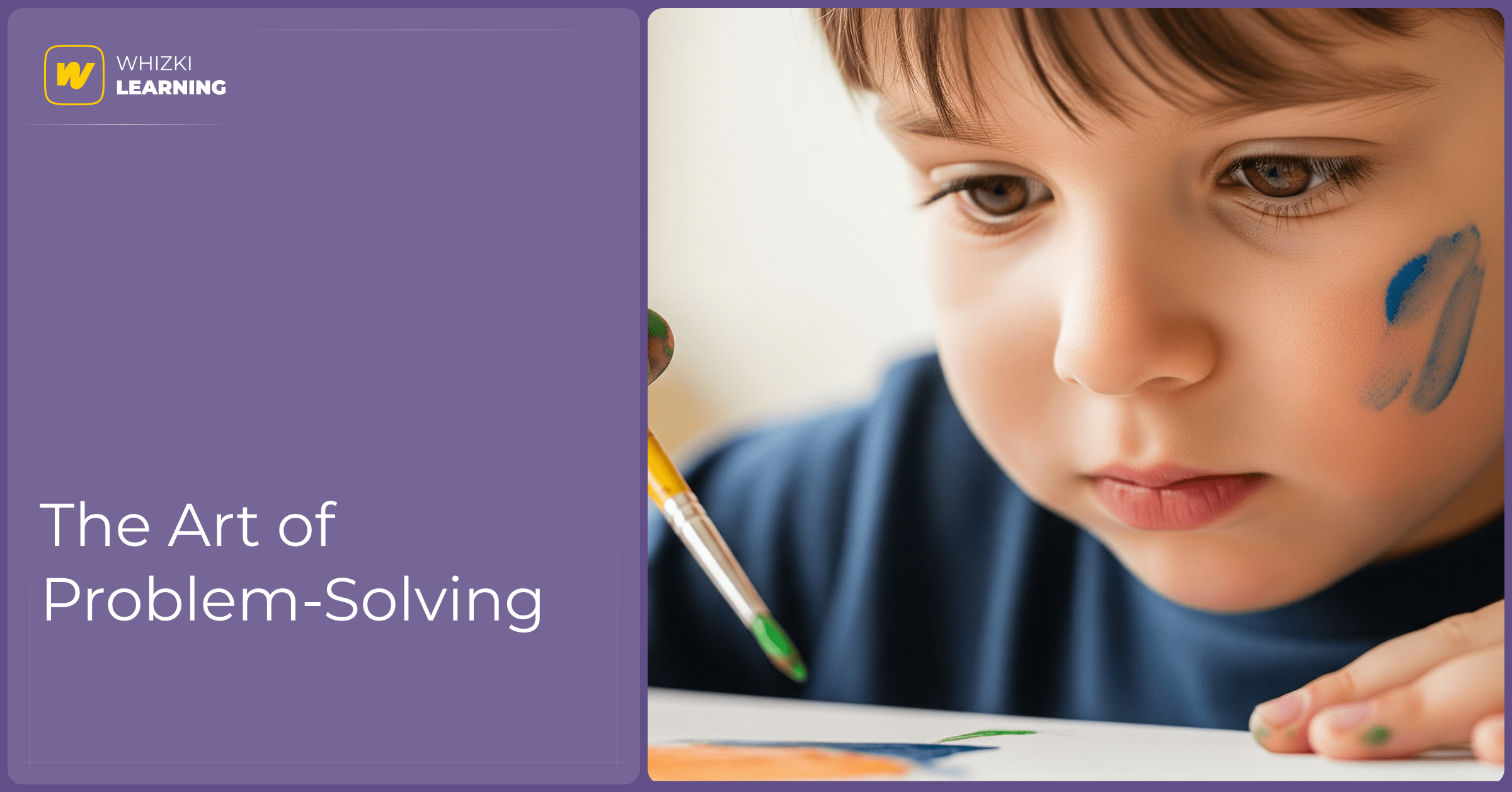 A child paints with a look of intense concentration, showing how art fosters focus, problem-solving, and emotional expression.
