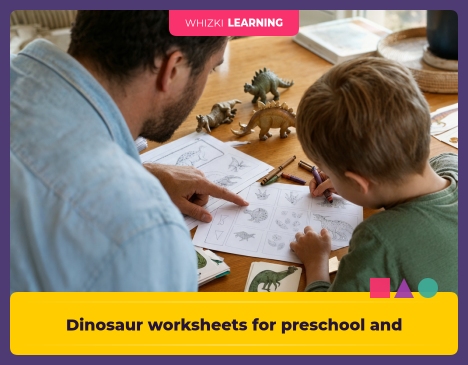 Dinosaur worksheets for preschool and kindergarten
