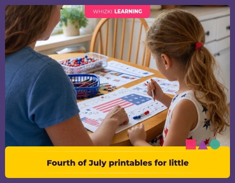 Fourth of July printables for little learners || 'Tips for making learning at home super fun.'