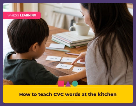 How to teach CVC words at the kitchen table || 'Tips for making learning at home super fun.'