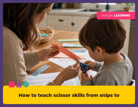 How to teach scissor skills from snips to shapes || 'Tips for making learning at home super fun.'