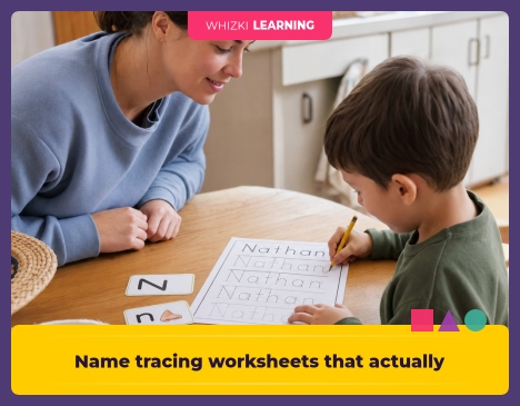 Name tracing worksheets that actually build writing || 'Tips for making learning at home super fun.'