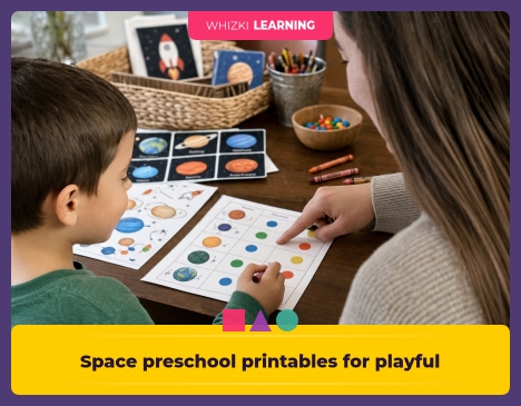 Space preschool printables for playful practice