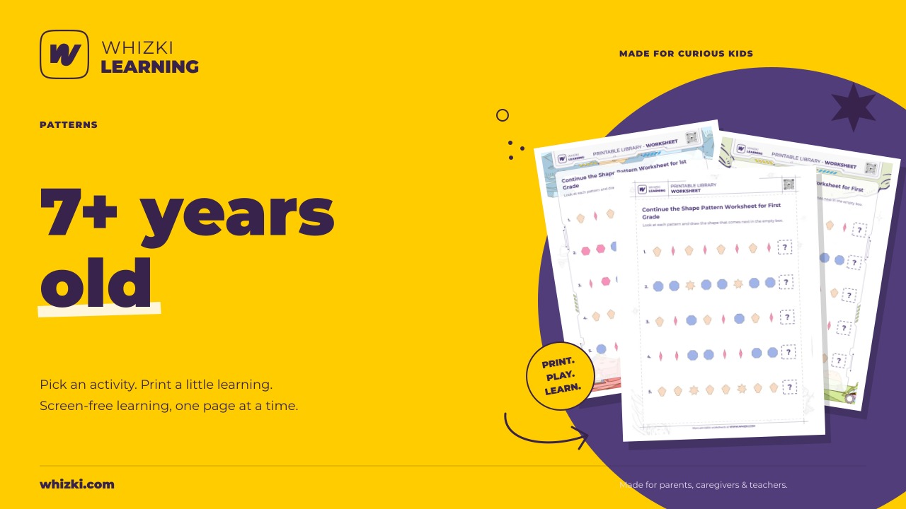 Patterns Worksheets for Ages 7 and Up | Whizki