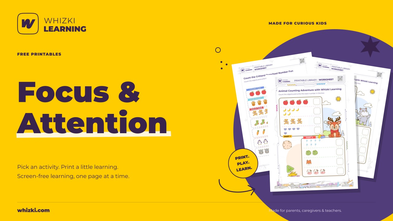 Time. Sort Worksheet Free Focus & Attention Activities for Kids | Whizki