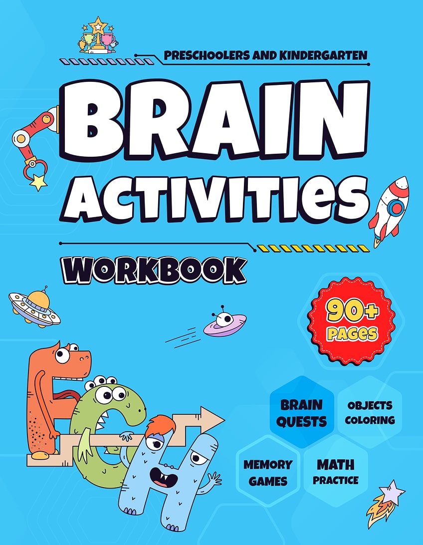 Summer Brain Activities Workbook for Preschool and Kindergarten: Coloring, Logic Puzzles, Brain Quests, Social Studies