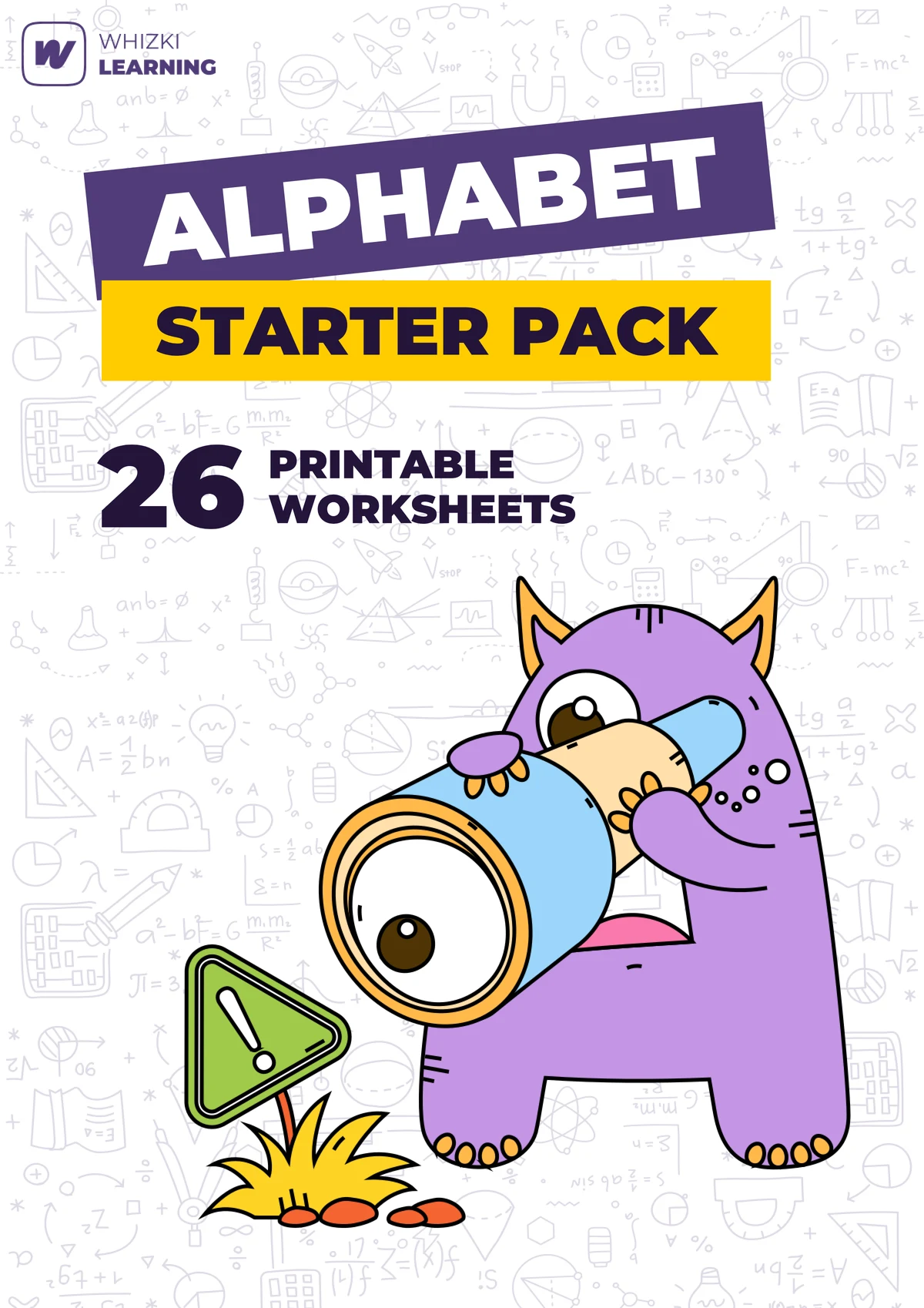 Alphabet Starter Pack printable worksheet set cover