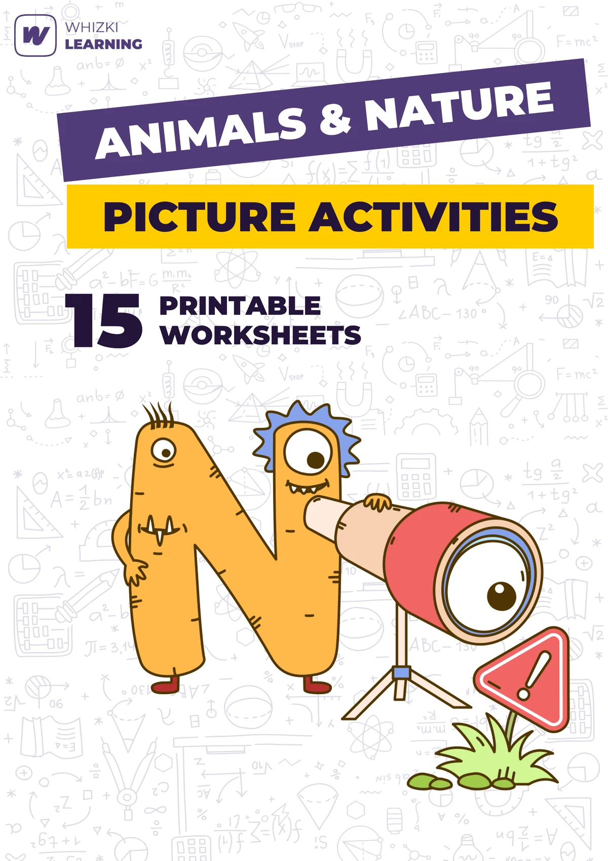 Animals and Nature Picture Activities printable worksheet set cover