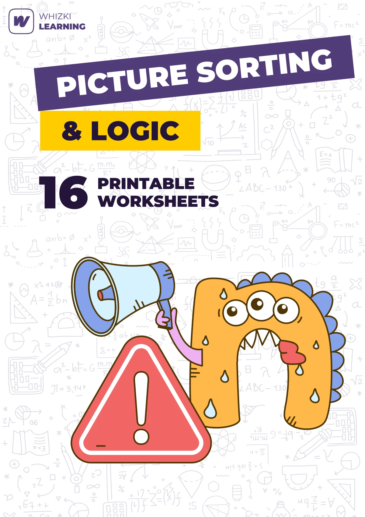 Picture Sorting and Logic Pack printable worksheet set cover