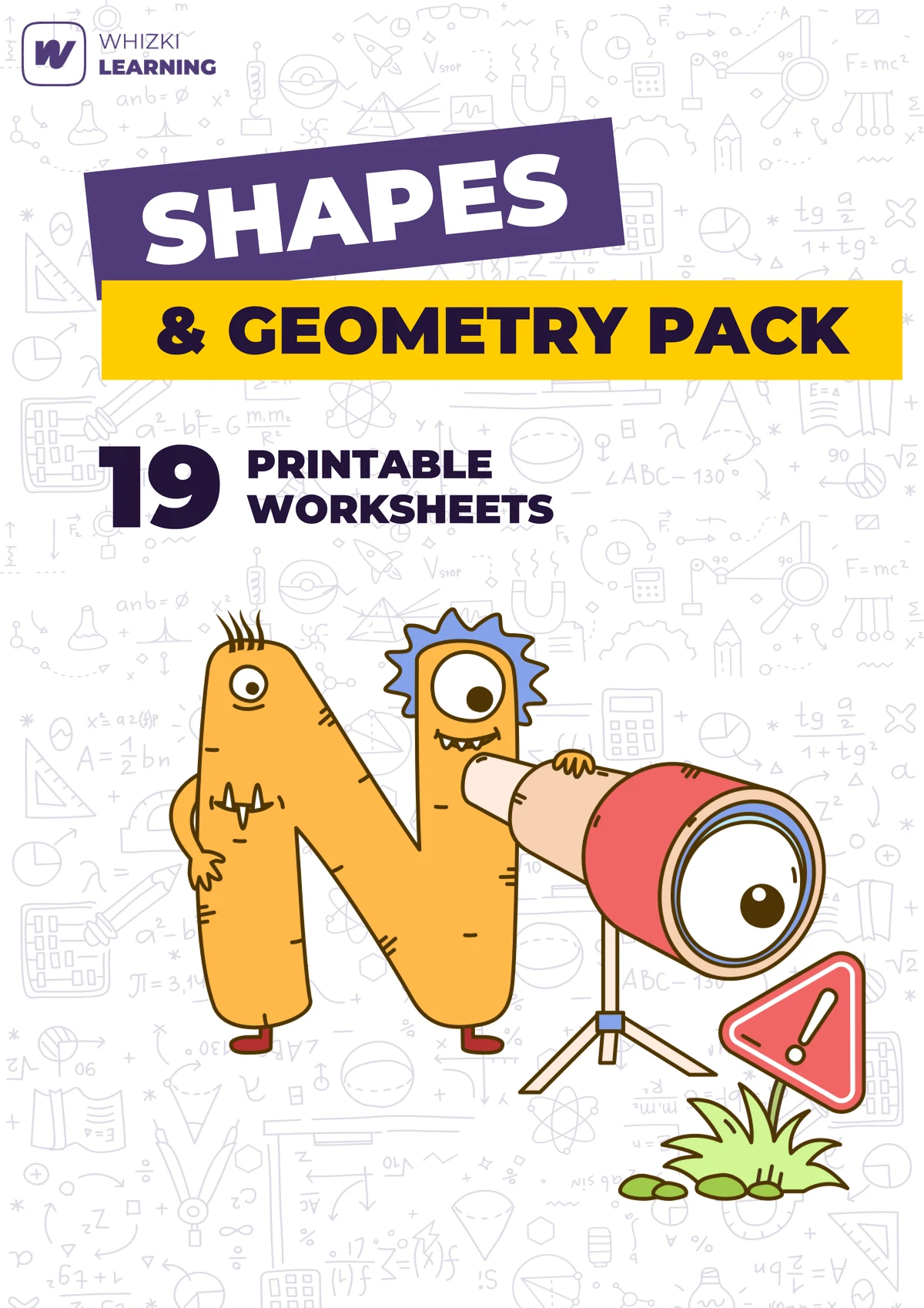 Shapes and Geometry Pack printable worksheet set cover
