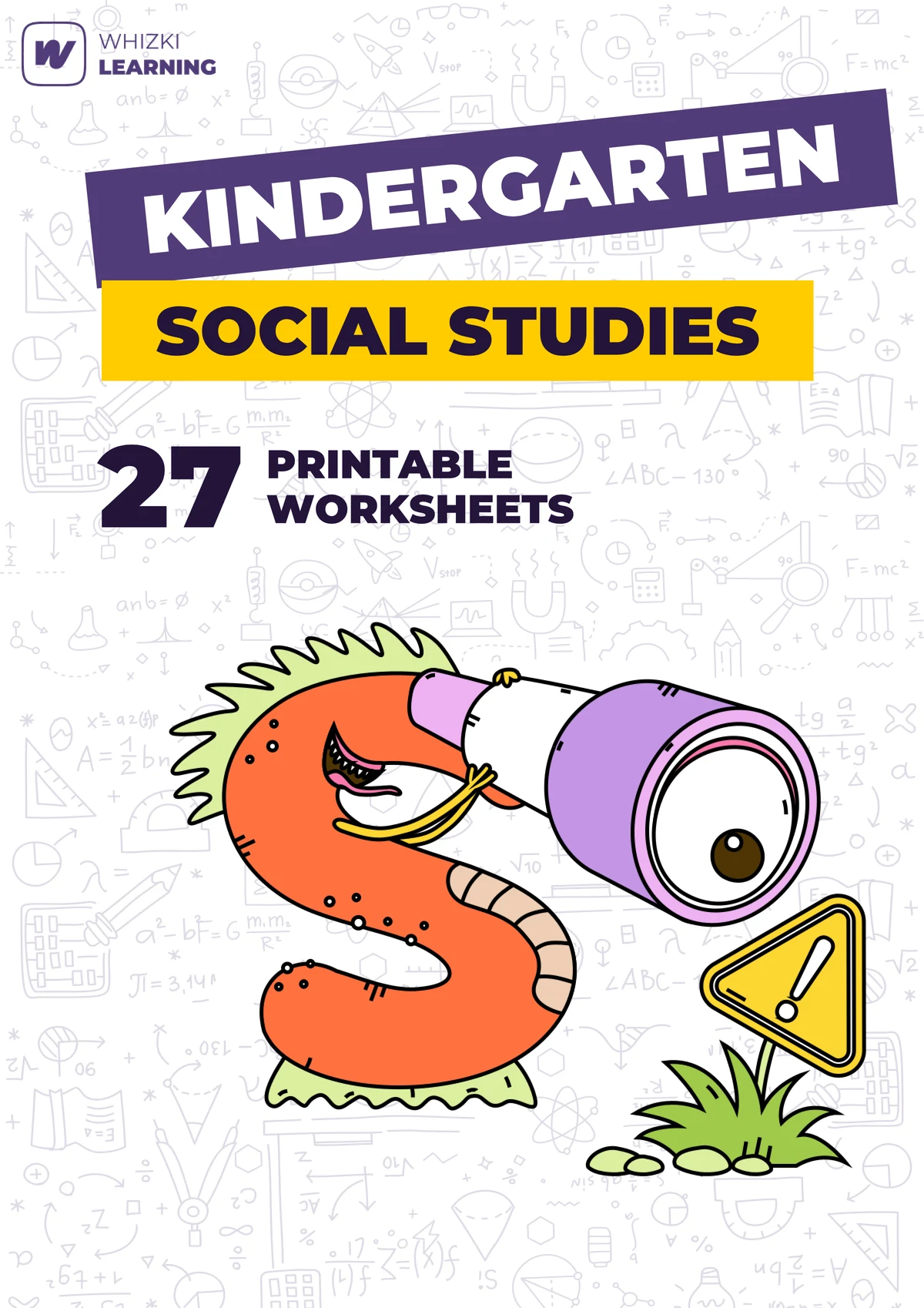 Kindergarten Social Studies Adventures printable worksheet set cover