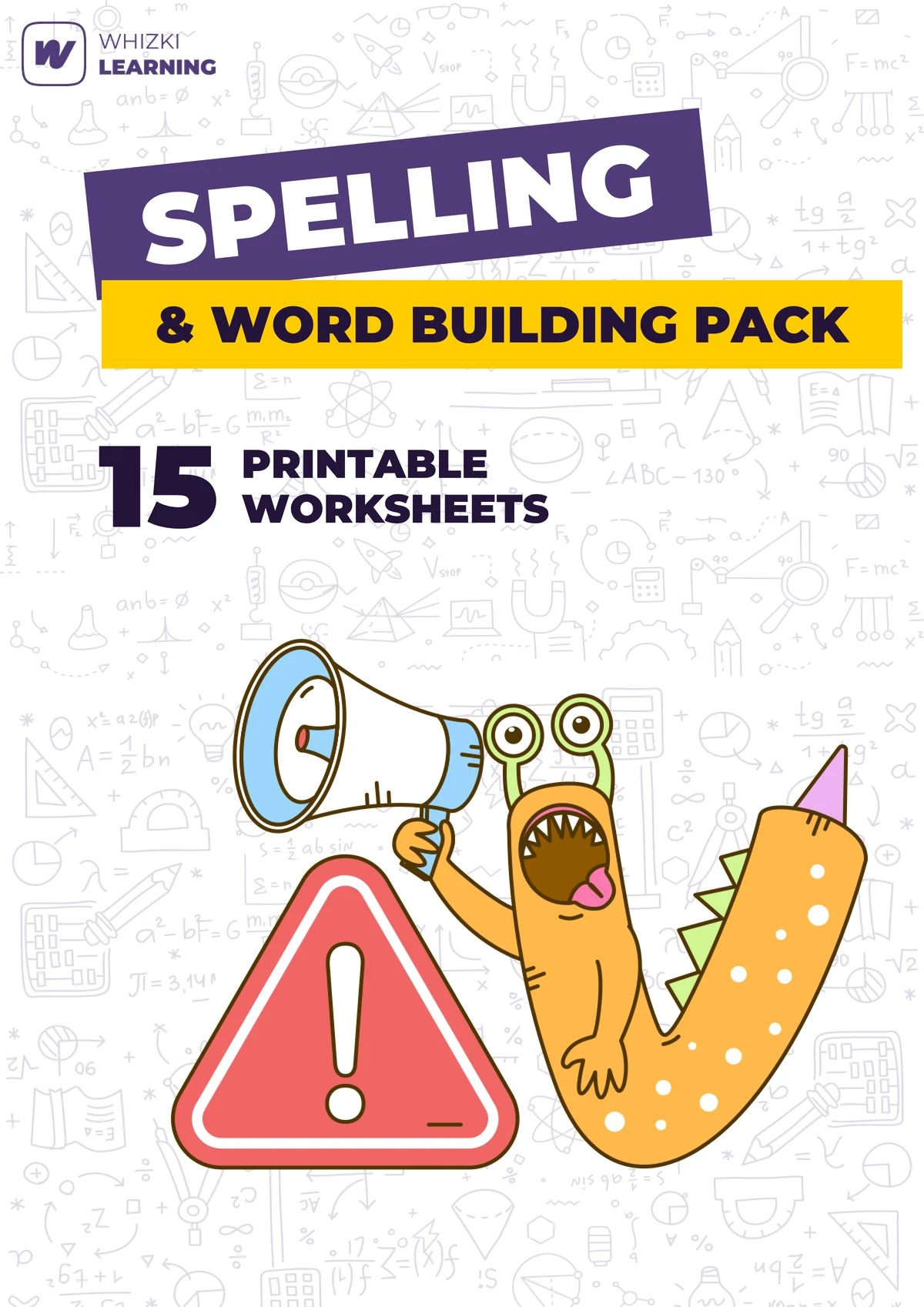Spelling and Word Building Pack printable worksheet set cover