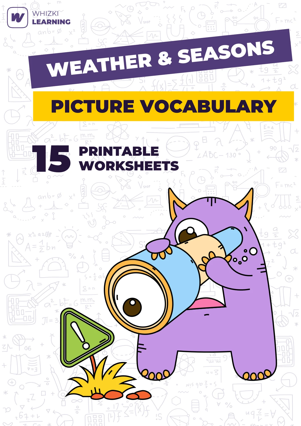 Weather and Seasonal Picture Vocabulary printable worksheet set cover