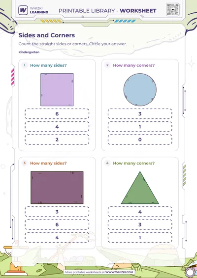 2D Shape Sides and Corners Worksheet