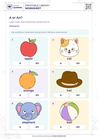 A or An Articles Worksheet