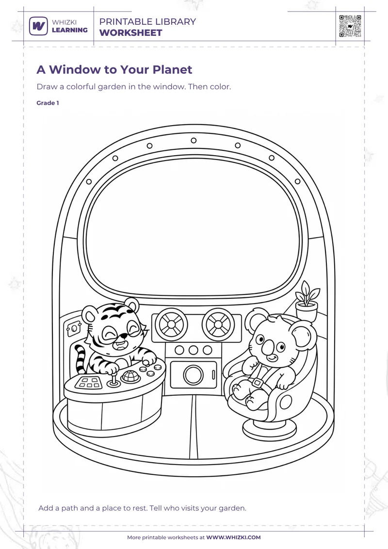 A Window to Your Planet Draw and Color Worksheet