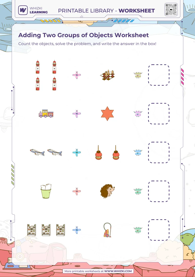Adding Two Groups of Objects Worksheet