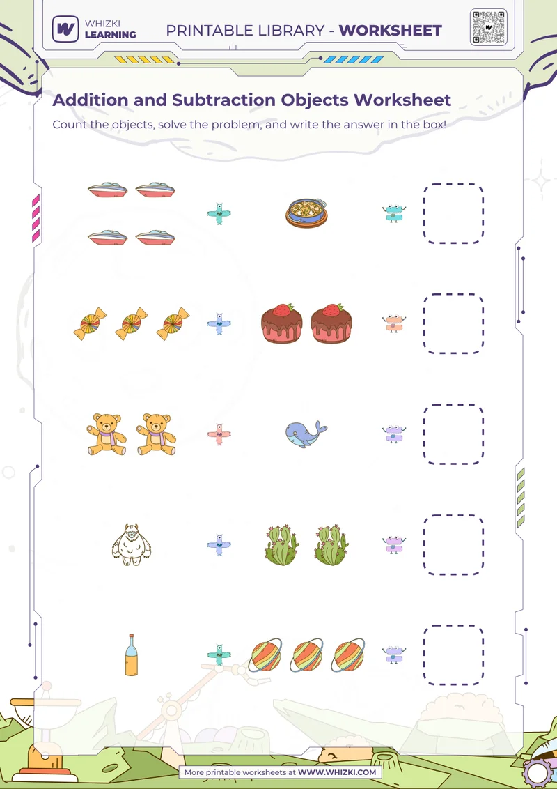 Addition and Subtraction Objects Worksheet