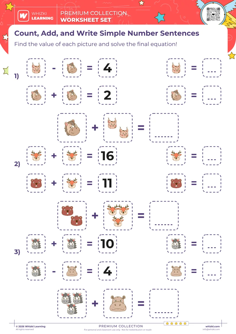 Count, Add, and Write Simple Number Sentences