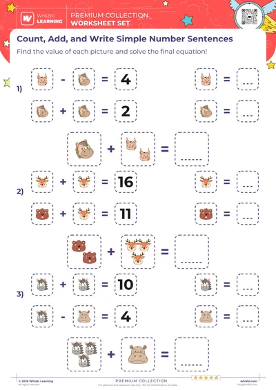 Count, Add, and Write Simple Number Sentences