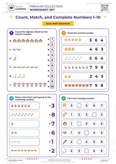 Count, Match, and Complete Numbers 1–10