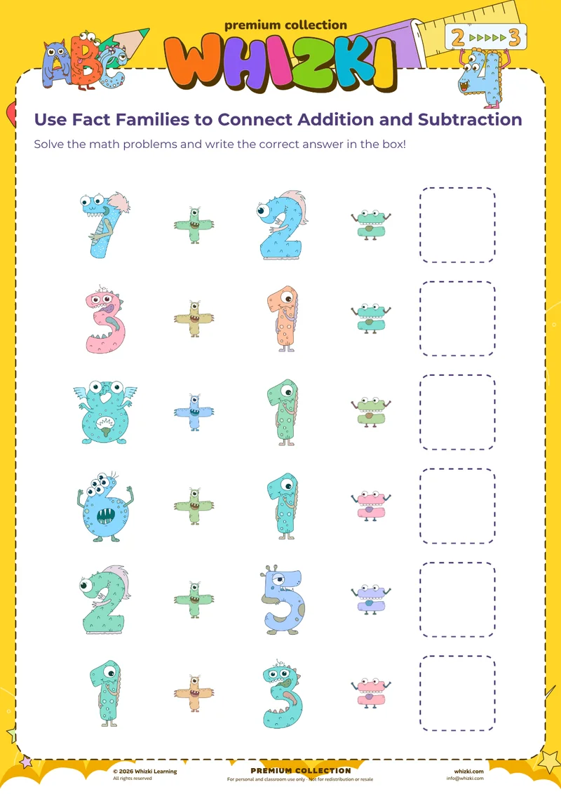 Use Fact Families to Connect Addition and Subtraction