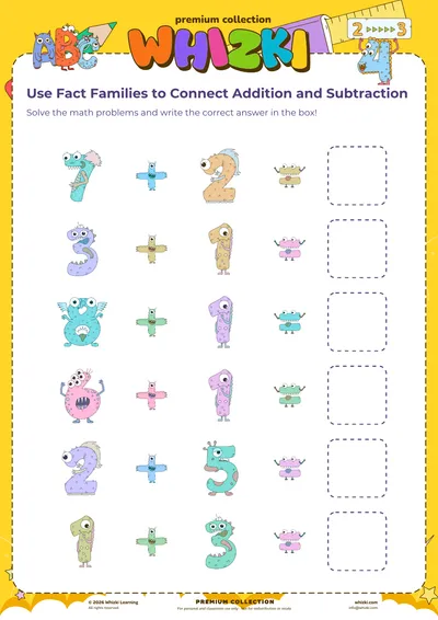 Use Fact Families to Connect Addition and Subtraction