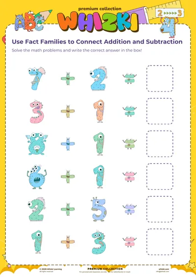 Use Fact Families to Connect Addition and Subtraction