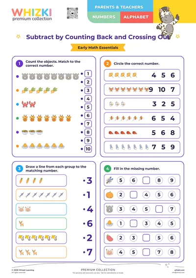 Subtract by Counting Back and Crossing Out