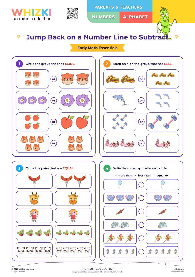 Jump Back on a Number Line to Subtract