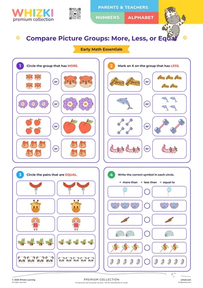 Compare Picture Groups: More, Less, or Equal