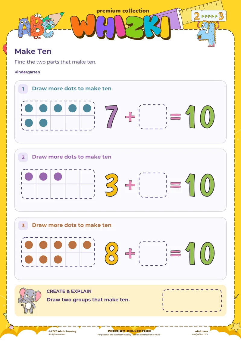 Make Ten With Ten Frames Addition Practice