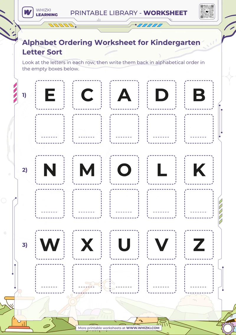 Alphabet Ordering Worksheet for Kindergarten Letter Sort