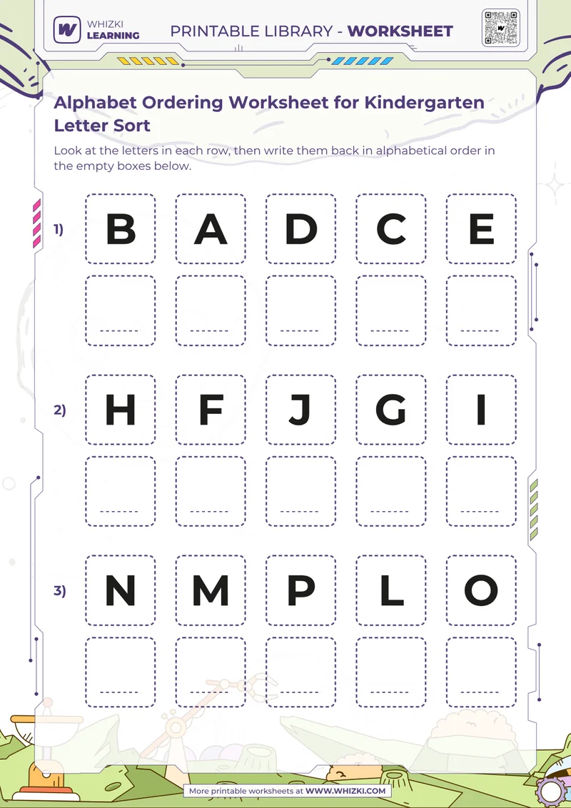 Alphabet Ordering Worksheet for Kindergarten Letter Sort