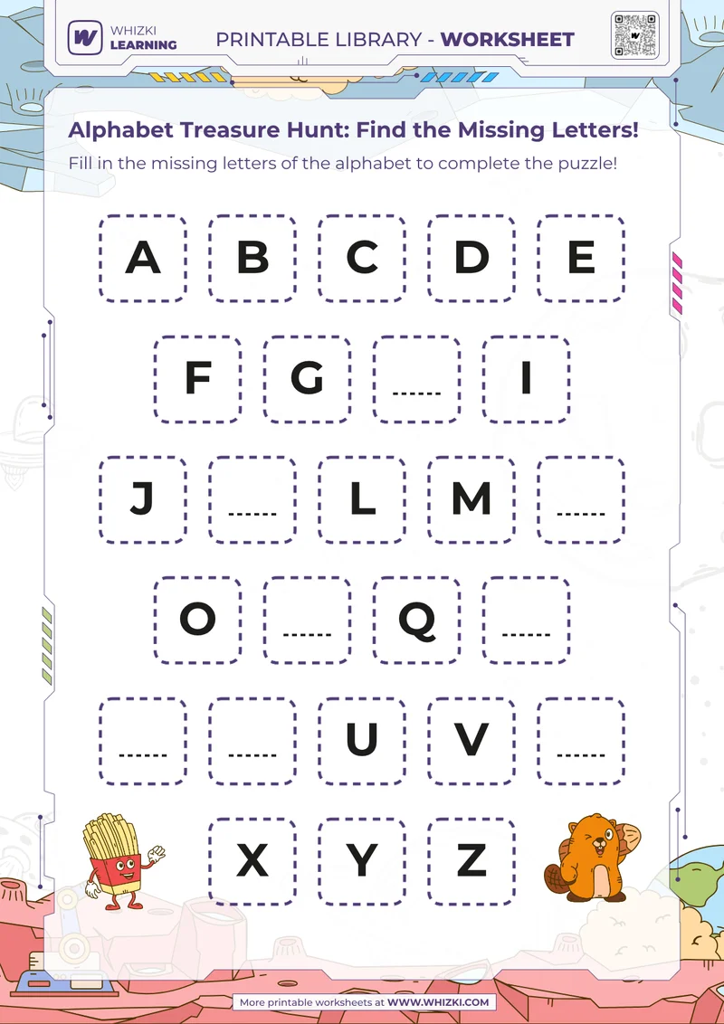 Alphabet Treasure Hunt: Find the Missing Letters!